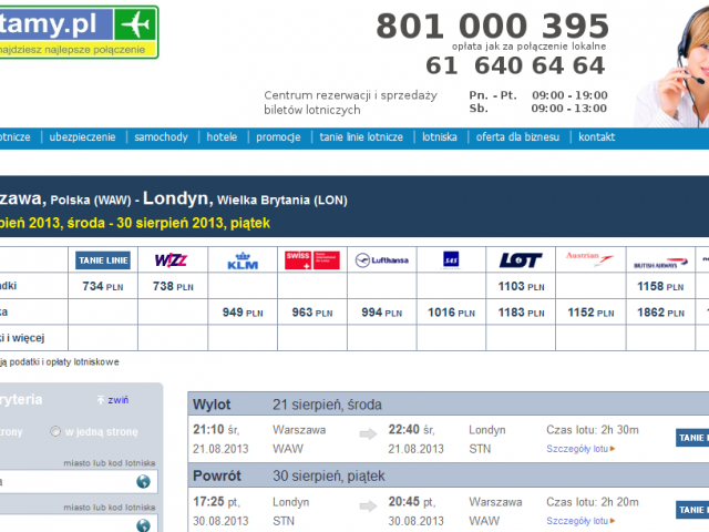 witryna latamy.pl najlepsze połączenia lotnicze bez przesiadki rezerwacja i sprzedaż biletów lotniczych