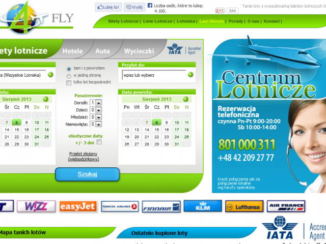 strona sky4fly bilety lotnicze tanie linie lotniska last minute
