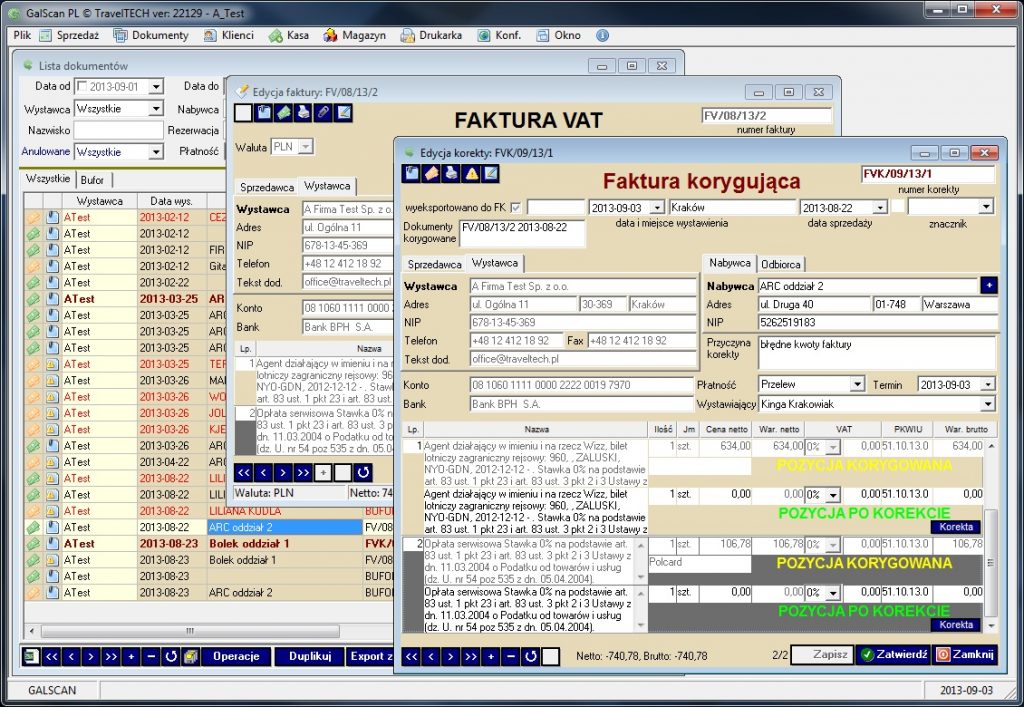 galscan widok Tworzenie różnych typów raportów