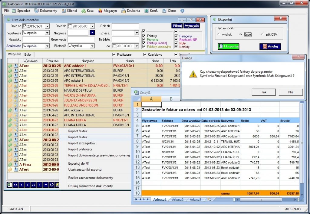 galscan widok Import wyciągów bankowych oraz automatyczne rozliczanie dokumentów