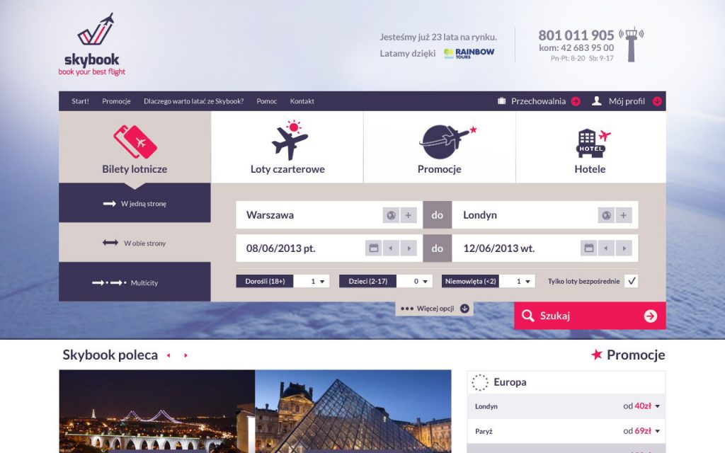 skybook podglad strony book your best flight