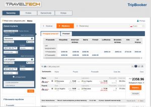 witryna tripbooker podgląd samoloty płatność online